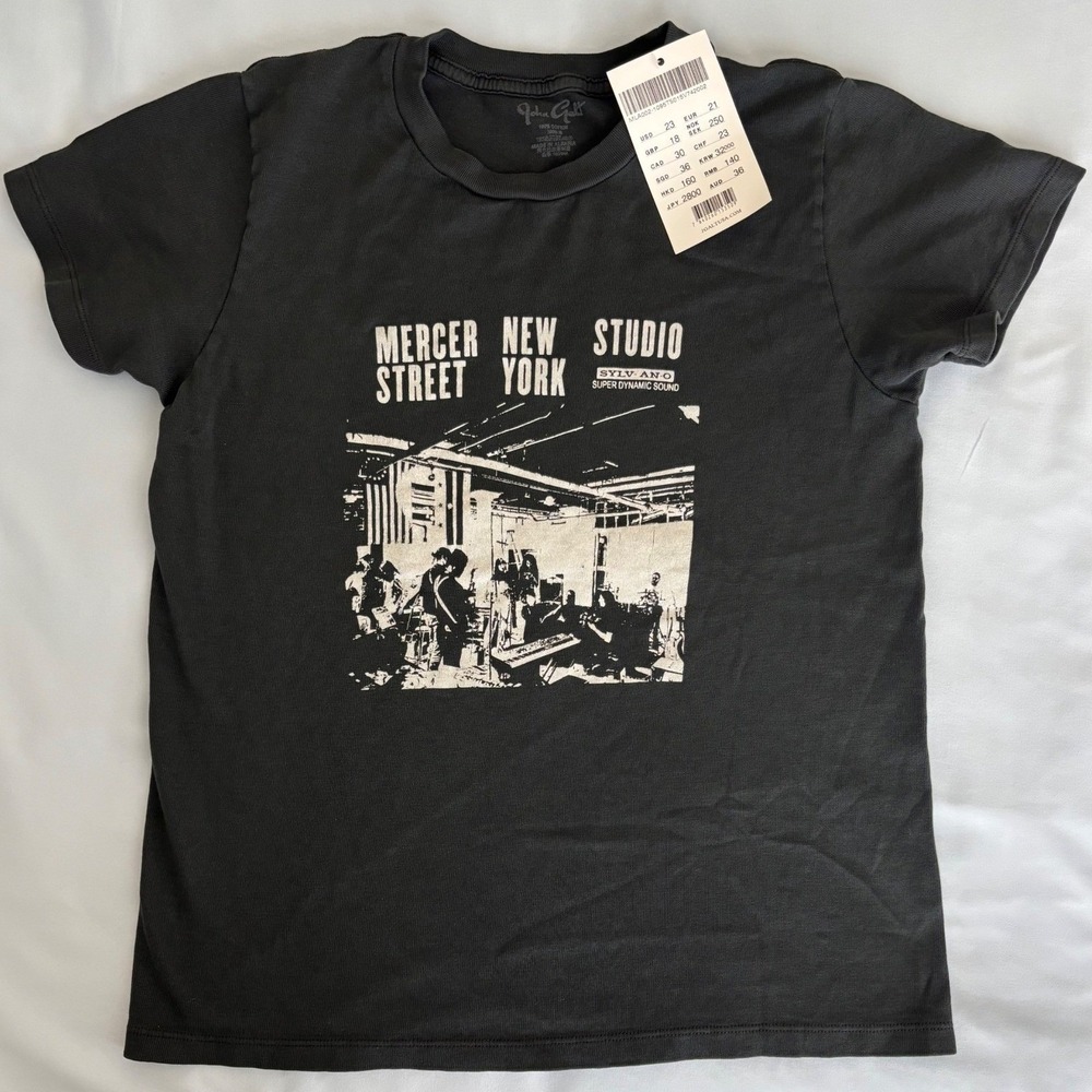John Galt Grunge Streetwear NY Black Graphic Tee OS Indie Brandy Melville